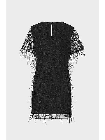 Milly Rana Feather Dress in Black (view 2)