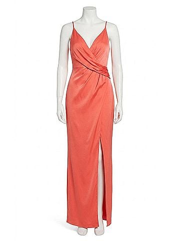 Aidan Mattox V-Neck Draped Gown in Sugar Coral (view 1)