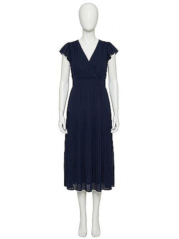 Current Air Sophia Flutter Sleeve Midi Dress in Navy (view 1)