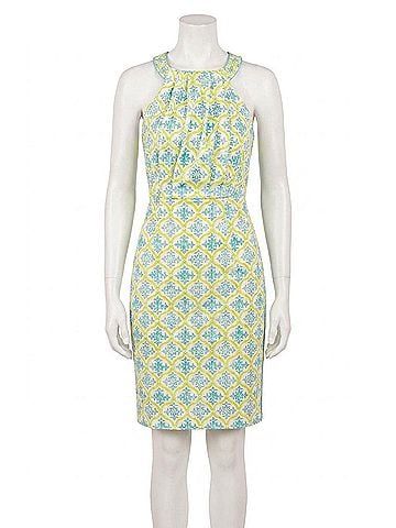Gretchen Scott Designs Bougie Dress - East India in Turquoise/Lime (view 1)