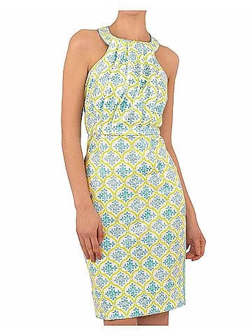 Gretchen Scott Designs Bougie Dress - East India in Turquoise/Lime (view 2)