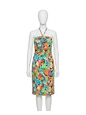 Veronica M. Midi A Line Dress in Giada (view 1)