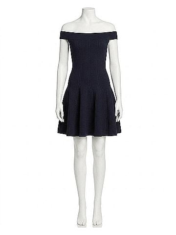 Jonathan Simkhai Pointelle Off Shoulder Dress in Black (view 1)