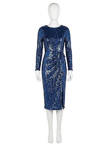 Dress the Population Micha Dress in Navy Multi (view 1)