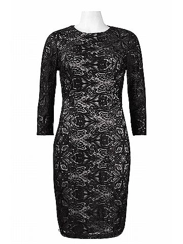 Sue Wong Ornament Motif Open-Back Dress in Black (view 2)