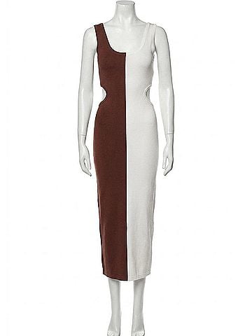 Ronny Kobo Angua Knit Dress in Eggshell/Shaved Chocolate (view 1)