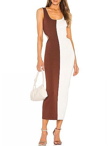 Ronny Kobo Angua Knit Dress in Eggshell/Shaved Chocolate (view 2)