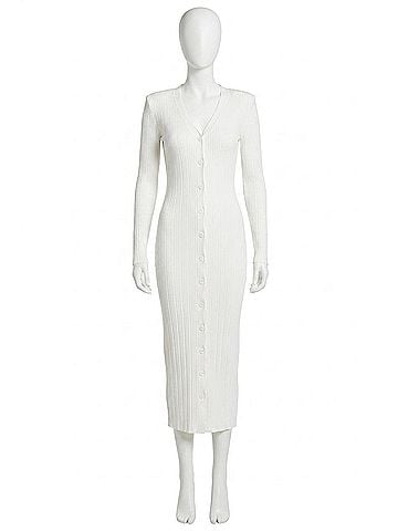 Ronny Kobo Vianne Knit Dress in White (view 1)