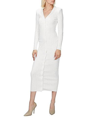 Ronny Kobo Vianne Knit Dress in White (view 2)