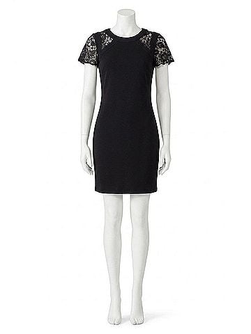 Kensie Textured Short Sleeve Knit Dress in Black (view 1)