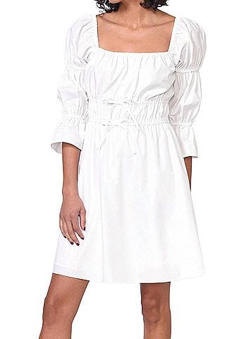 Greylin Willow Poplin Dress in White (view 2)