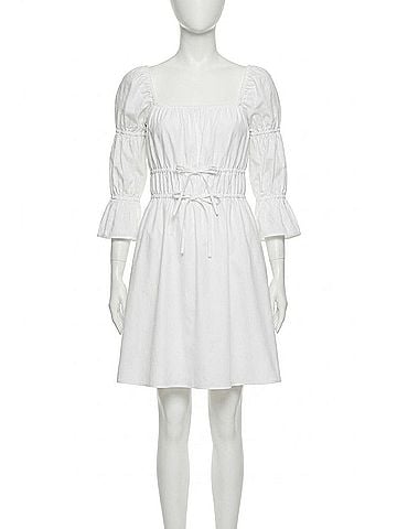 Greylin Willow Poplin Dress in White (view 1)