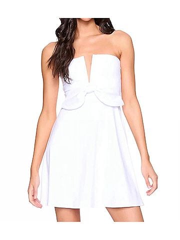 Susana Monaco V Wire Bow Flare Dress in Sugar (view 2)