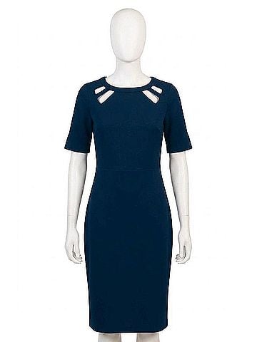 Gretchen Scott Designs Jersey Peek A Boo Dress in Navy/Kelly (view 1)