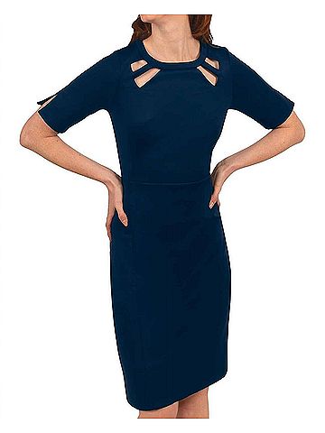 Gretchen Scott Designs Jersey Peek A Boo Dress in Navy/Kelly (view 2)