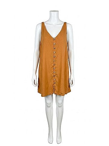 Style Rack Women's Buttoned Mini Dress in Camel (view 1)