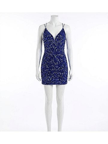 Nox Anabel Jenna Dress: Short Formal Dress in Royal Blue (view 1)