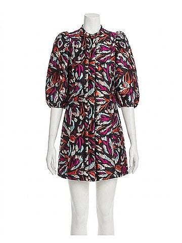 Essentiel Antwerp Cure Puff Sleeve Mini Dress in Black (view 1)