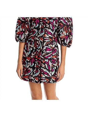 Essentiel Antwerp Cure Puff Sleeve Mini Dress in Black (view 2)