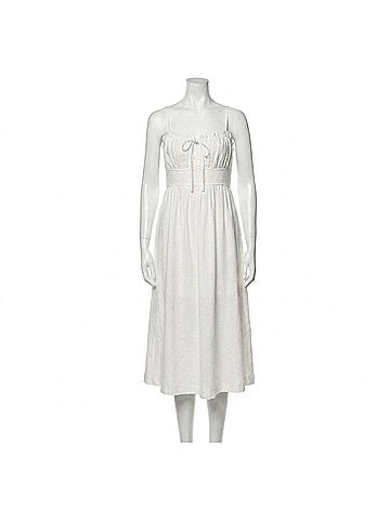 Lena Berkley Open Back Dress in White (view 1)
