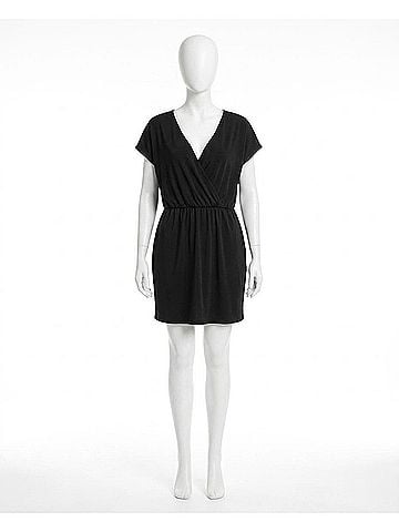 Jordan Taylor V-Neck Surplice Dress - Plus Size in Jor Black (view 1)