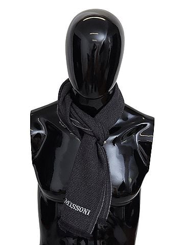Missoni Elegant Wool Scarf with Signature Men's Embroidery (view 1)
