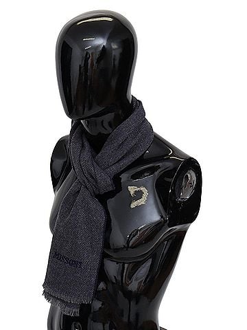 Missoni Elegant Black Wool Scarf with Logo Men's Embroidery (view 2)