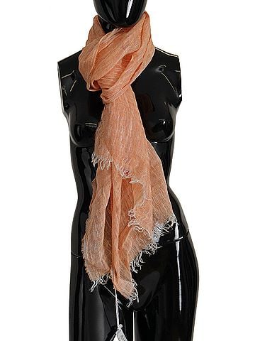 Malo Peach Linen Knitted Shawl Wrap Fringes Women's Scarf (view 1)