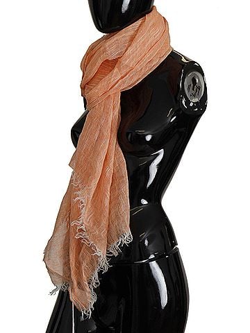 Malo Peach Linen Knitted Shawl Wrap Fringes Women's Scarf (view 2)