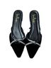 Lulus 100% Velvet Black Flats Size 8 1/2 - photo 3