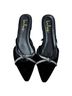 Lulus 100% Velvet Black Flats Size 8 1/2 - photo 1