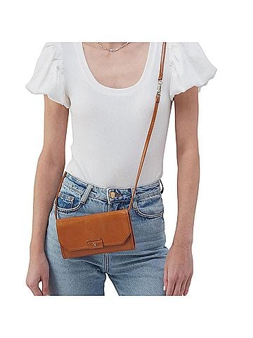 Hobo The Original Romy Crossbody Wallet in Truffle (view 2)