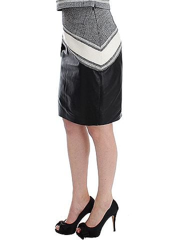 Sachin + Babi Gray Black Liza Leather Straight Women's Pencil (view 2)