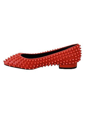 Philipp Plein Orange Leather Ballerina WHAT I DO Flats Women's Shoes (view 2)