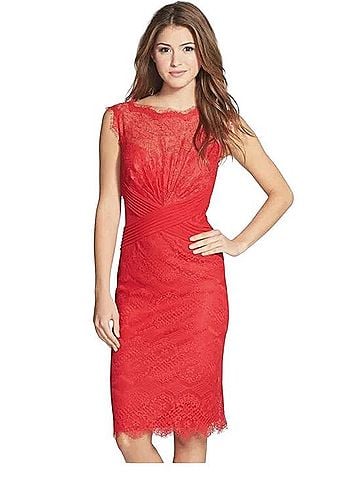 Tadashi Shoji Chantilly Lace Boatneck Sheath Dress Cocktail Dress (view 1)