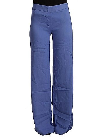 P.A.R.O.S.H. Blue High Waist Viscose Straight Wide Leg Women's Pants (view 1)
