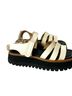 LABUCQ 100% Leather Gray Tan Ivory Sandals Size EU 38 - photo 5