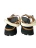 LABUCQ 100% Leather Gray Tan Ivory Sandals Size EU 38 - photo 2