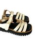 LABUCQ 100% Leather Gray Tan Ivory Sandals Size EU 38 - photo 6