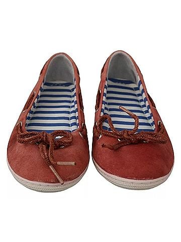 Pantofola D'Oro Coral Suede Lace Bow Loafers Ballet Flat Women's Shoes (view 2)