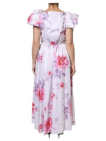 Philosophy White Floral Cotton Maxi Women's Dress (view 2)