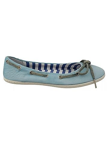 Pantofola D'Oro Sky Blue Suede Lace Bow Loafers Ballet Flat Women's Shoes (view 1)