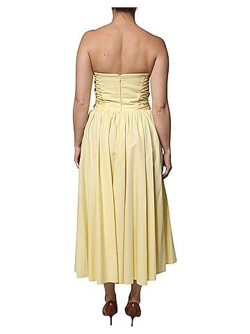 Philosophy Yellow Cotton Corset Midi Women's Dress (view 2)