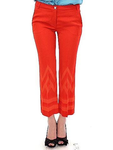 Versace Collection Red Women's Cropped 3/4 Short Nude Capri Women's Pants (view 1)
