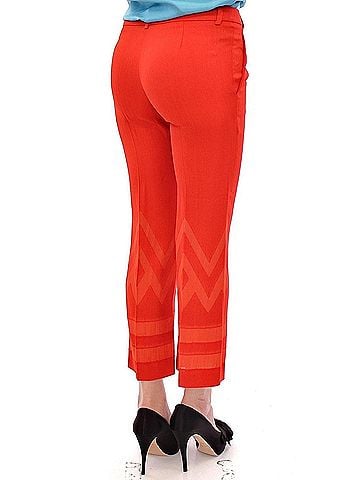 Versace Collection Red Women's Cropped 3/4 Short Nude Capri Women's Pants (view 2)