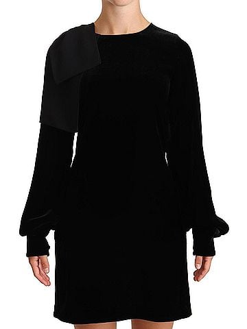 No. 21 Sheath A-line Black Viscose Long Sleeves Round Neck Mini Women's Dress (view 2)