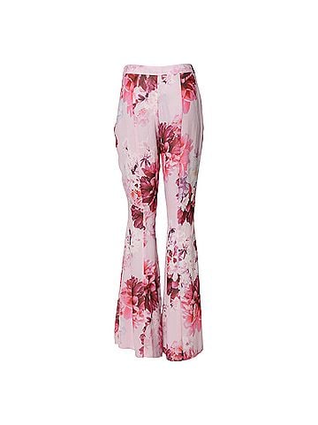 GUESS by Marciano Pink Floral Flared High Waist Trouser Women's Pants (view 2)