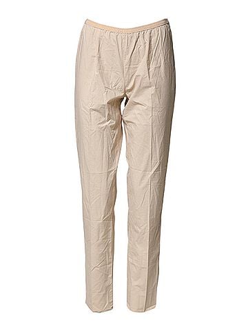 QL2 Beige Cotton High Waist Straight Chino Trouser Women's Pants (view 1)