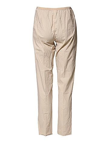 QL2 Beige Cotton High Waist Straight Chino Trouser Women's Pants (view 2)