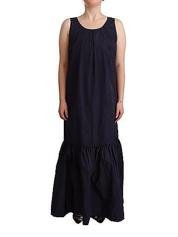 P.A.R.O.S.H. Navy Blue Sleeveless Round Neck Mermaid Long Women's Dress (view 1)